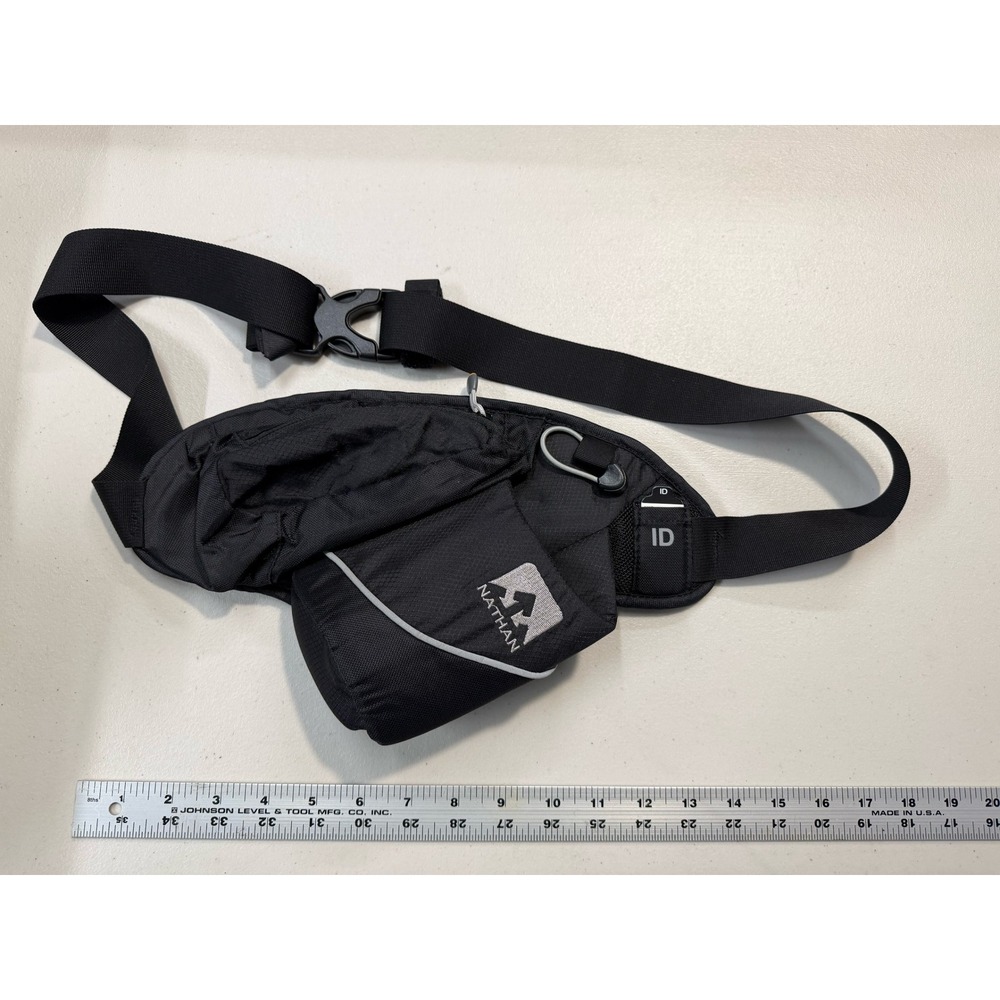 Nathan Running Hydration Belt Black Waist Pack Water Bottle Holder Reflective